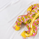 TRIPPY SMILES PINK BAMBOO ZIPPY - Aaria Tees Aaria Tees