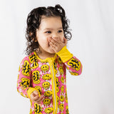 TRIPPY SMILES PINK BAMBOO ZIPPY - Aaria Tees Aaria Tees