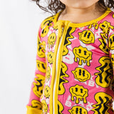 TRIPPY SMILES PINK BAMBOO ZIPPY - Aaria Tees Aaria Tees