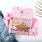 Turkey Gravy Beans & Rolls Sweatshirt – Funny Thanksgiving Casserole Crewneck - Aaria Tees Aaria Tees