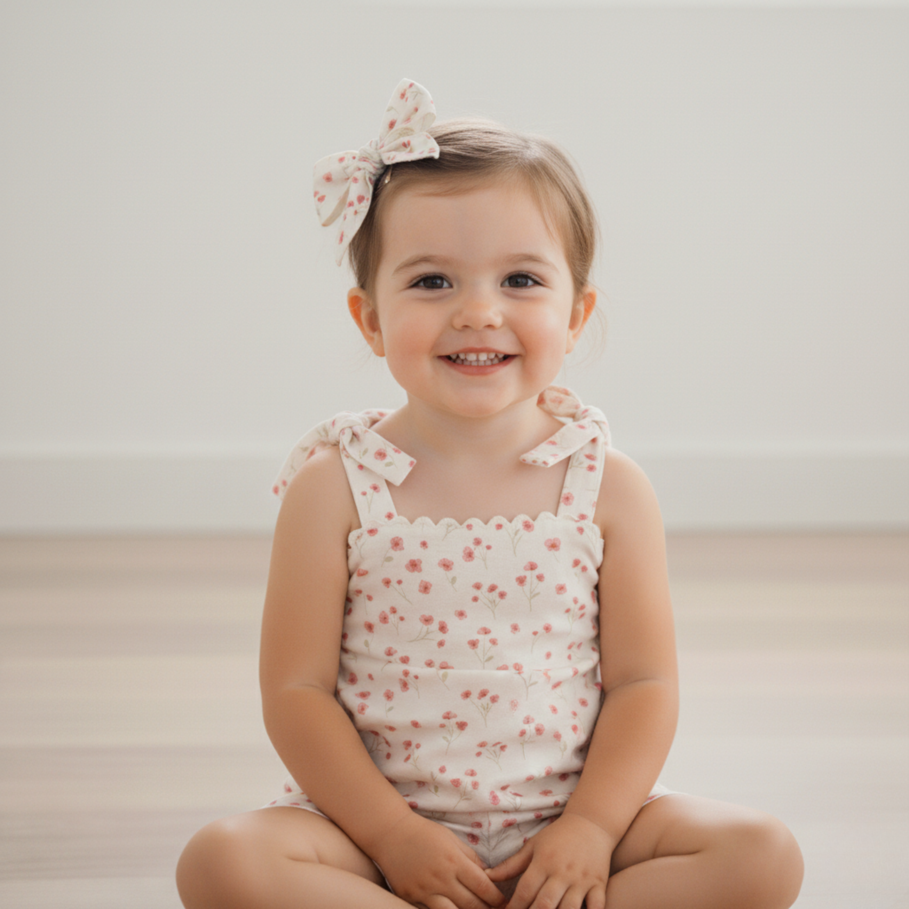Organic Hair Bow Clip - Pink  Bloom - Aaria Tees Aaria Tees