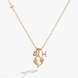 Pisces Zodiac Charm Cluster Necklace - Aaria Tees Aaria Tees