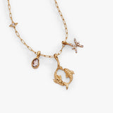 Pisces Zodiac Charm Cluster Necklace - Aaria Tees Aaria Tees