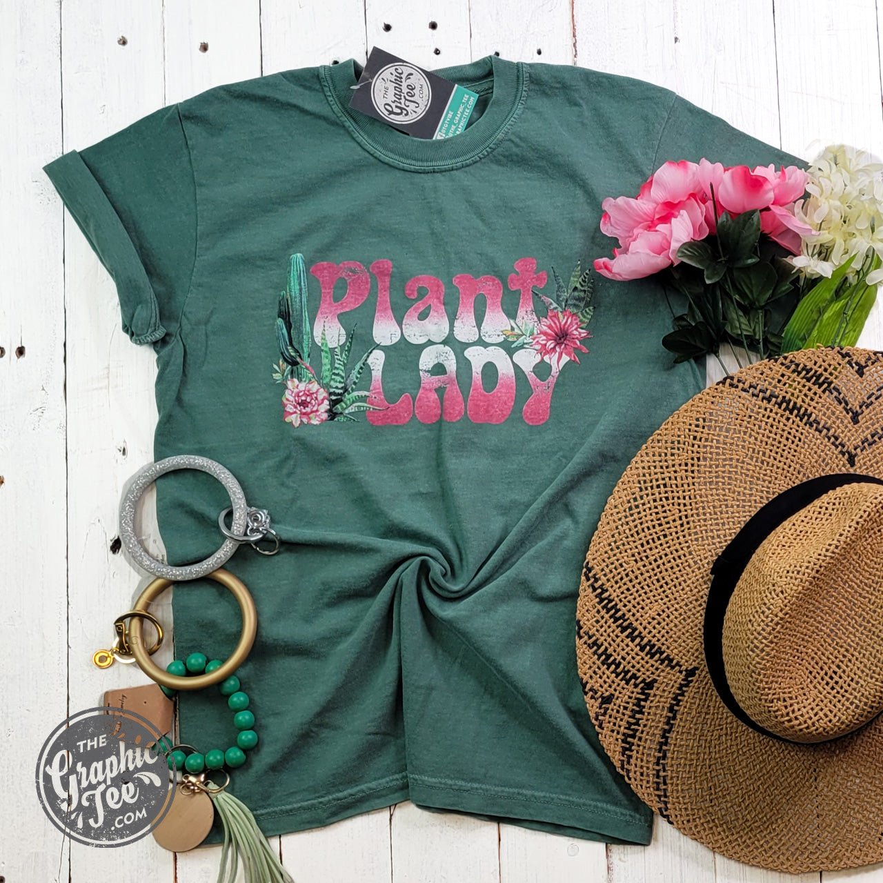 Plant Lady Short Sleeve Comfort Colors Crewneck Tee - Aaria Tees Aaria Tees