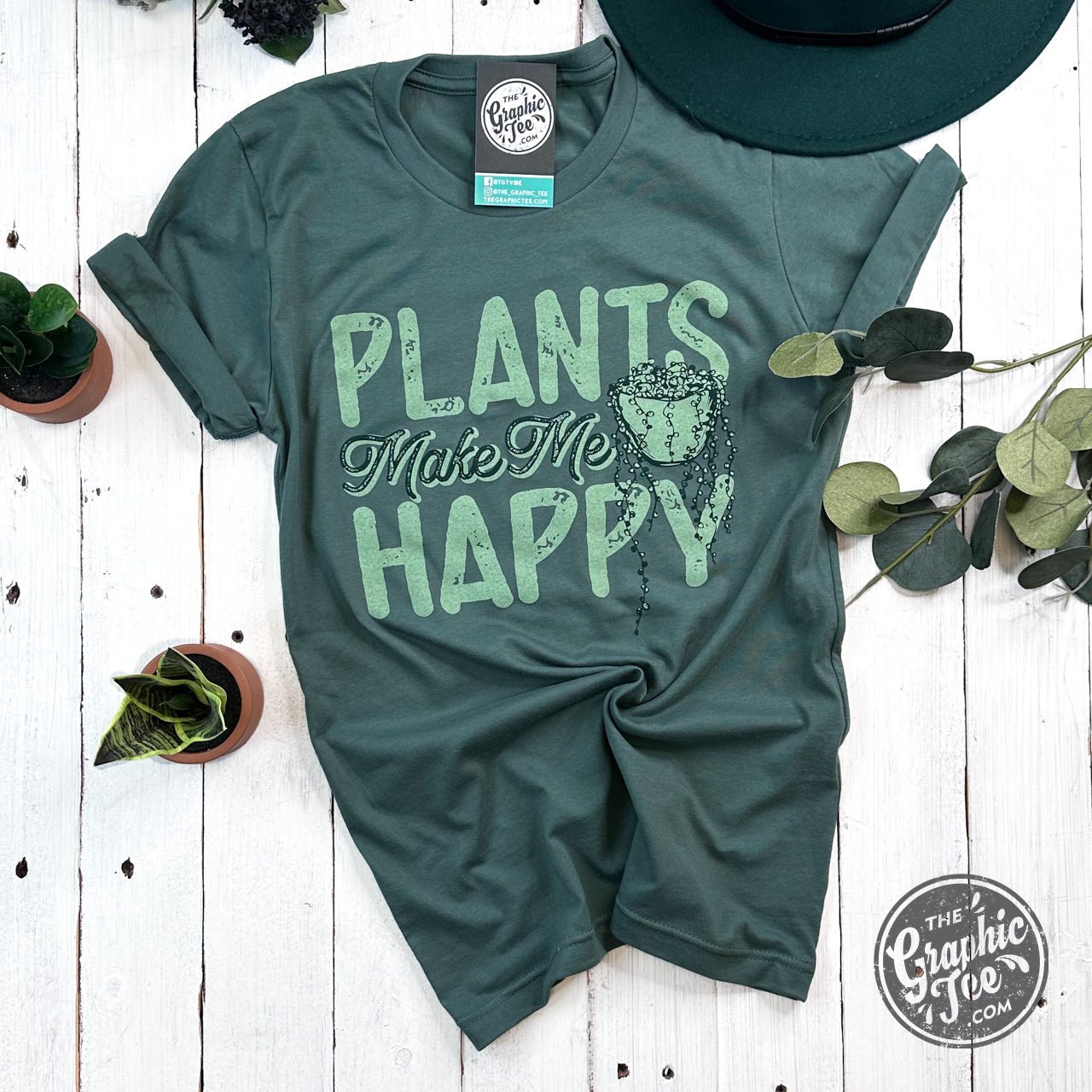 Plants Make Me Happy Short Sleeve Tee - Aaria Tees Aaria Tees