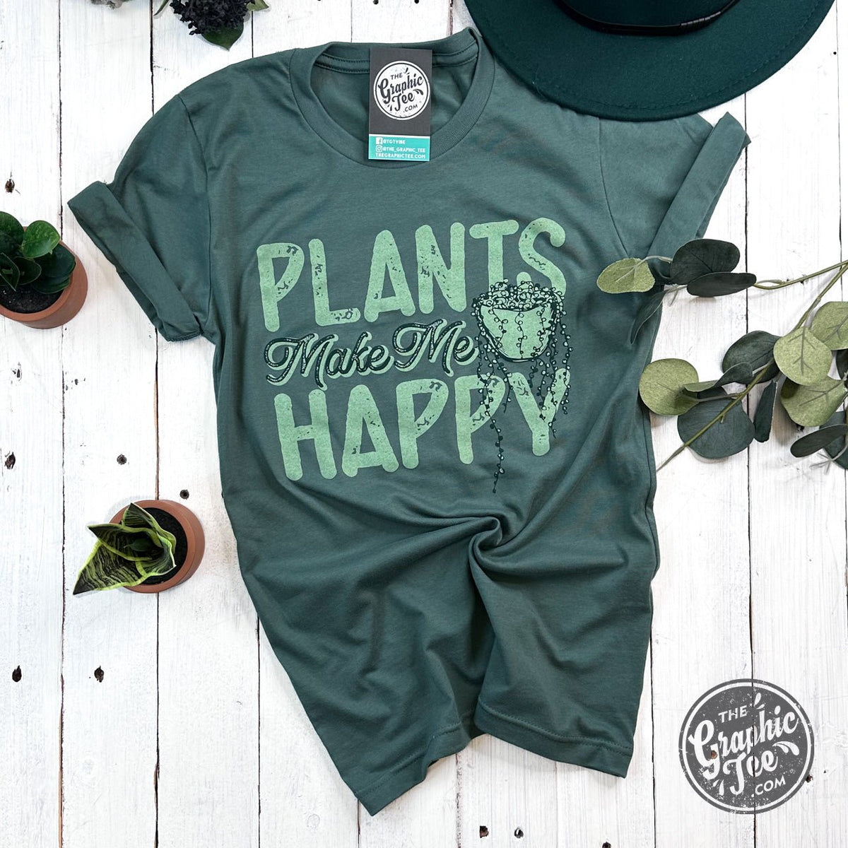 Plants Make Me Happy Short Sleeve Tee - Aaria Tees