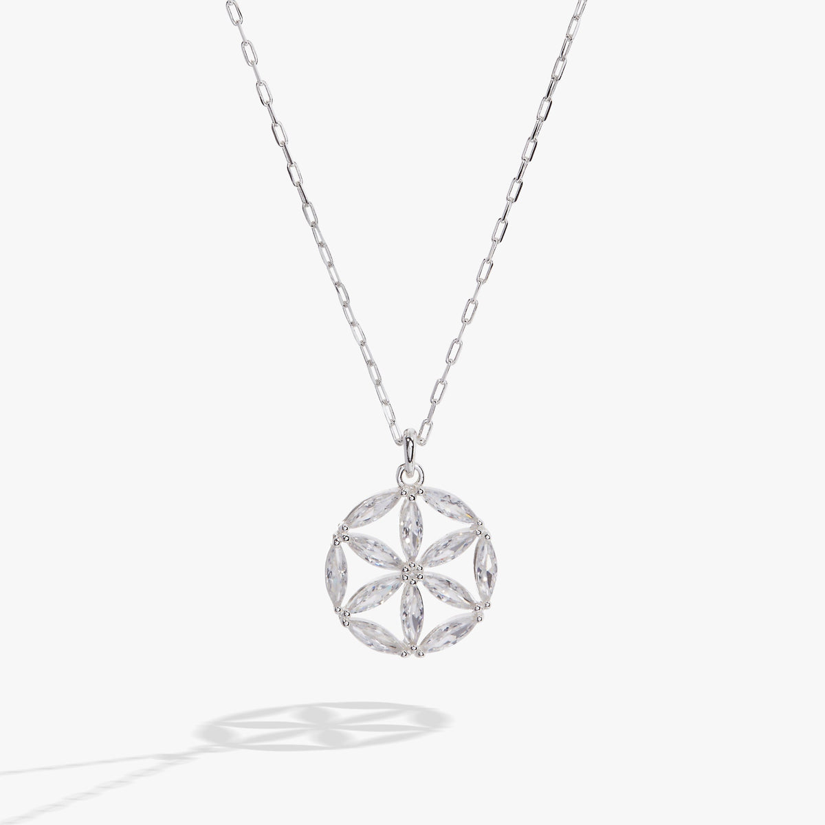 Faith and Family Rosette Pendant Necklace - Aaria Tees