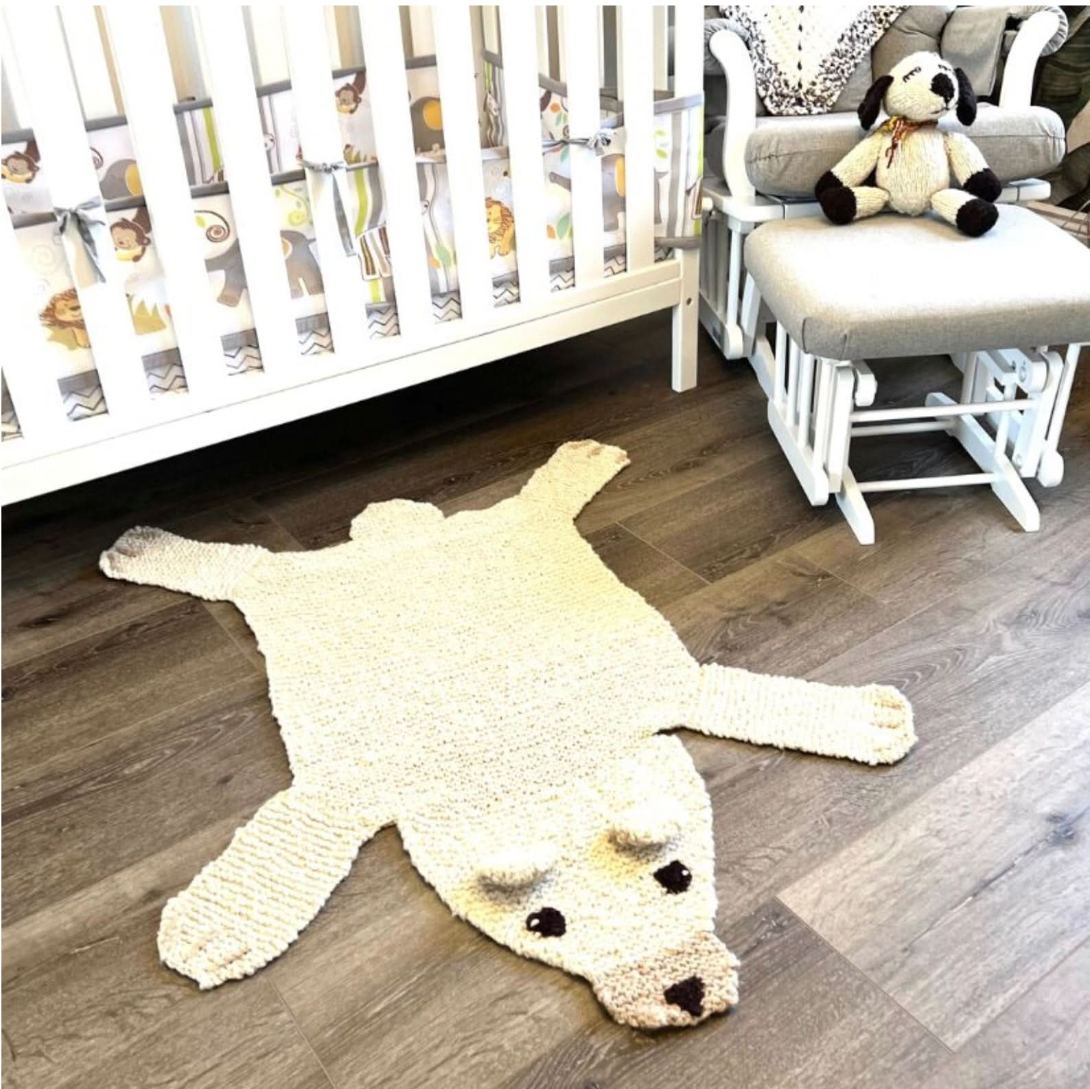 Organic Wool Play Mat + Nursery Rug  | Polar Bear - Aaria Tees Aaria Tees