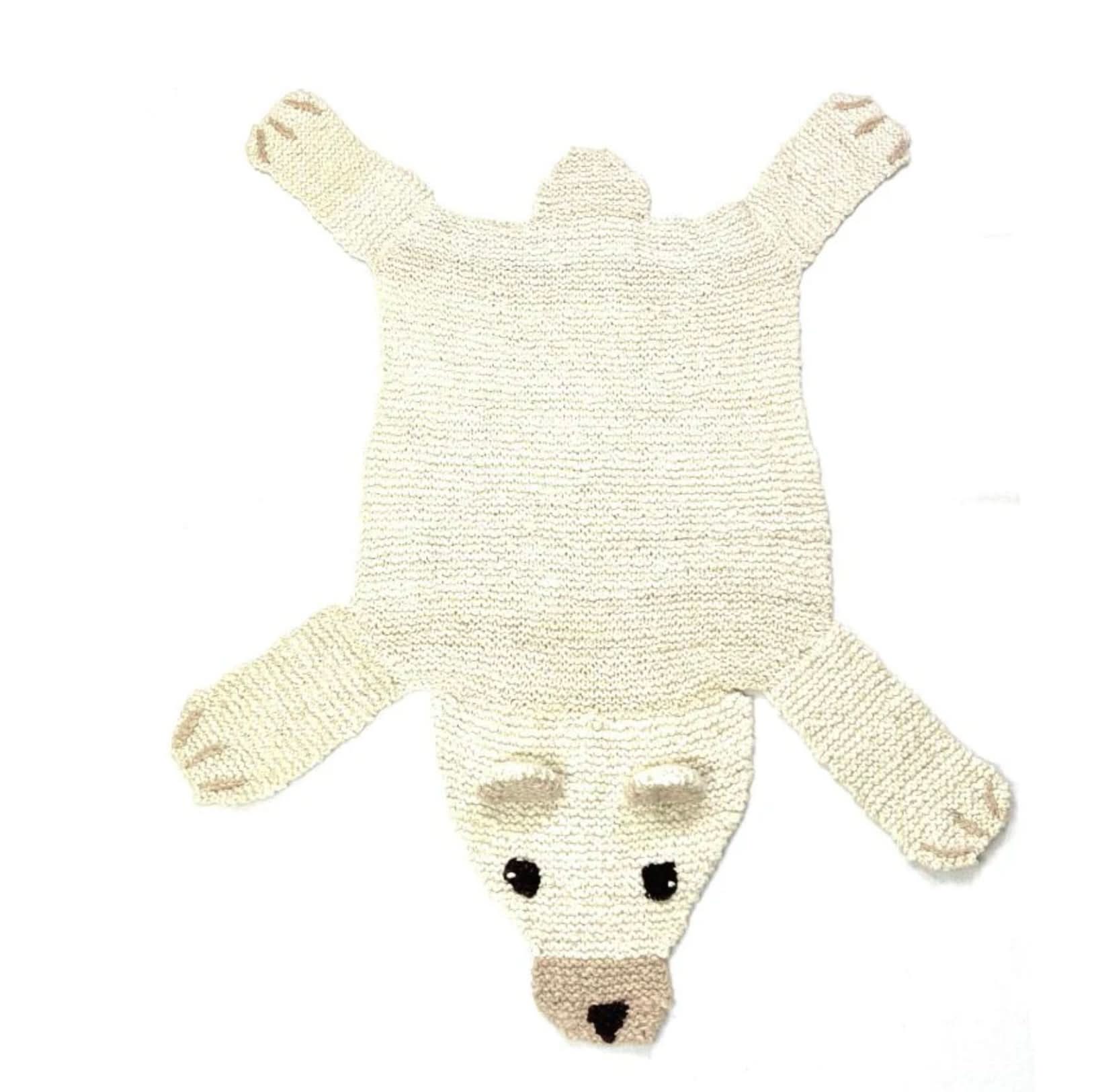 Organic Wool Play Mat + Nursery Rug  | Polar Bear - Aaria Tees Aaria Tees