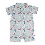 Bulls Boots Lasso Western Polo Romper Aaria Tees