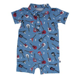 Polo Romper - Rock N Roll Blue Aaria Tees