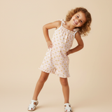 Organic Ruffle Jumpsuit - Pop Floral - Aaria Tees Aaria Tees