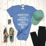 Positive Mind. Positive Vibes. Positive Life. V-Neck Tee - Aaria Tees Aaria Tees