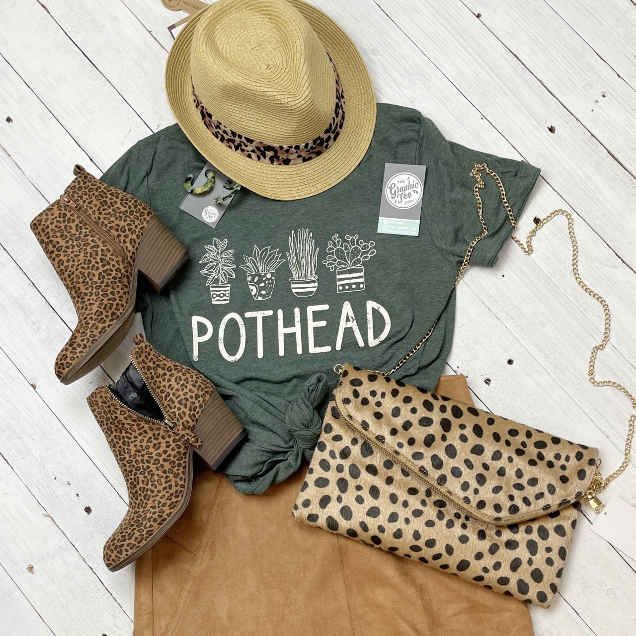 Pothead Crew Neck Unisex Short Sleeve Tee - Aaria Tees Aaria Tees