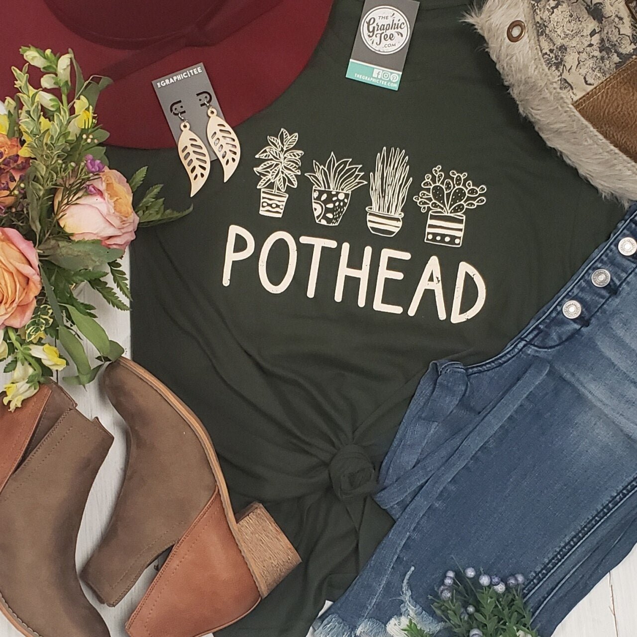 Pothead Crewneck Unisex Tee - Aaria Tees Aaria Tees