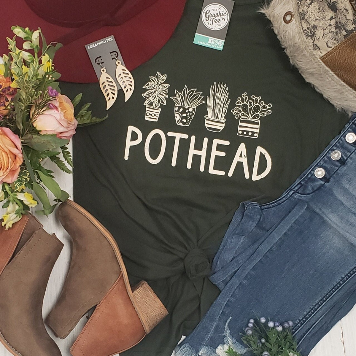 Pothead Crewneck Unisex Tee - Aaria Tees