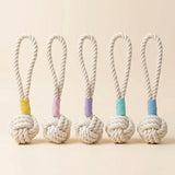 Natural White Tug Rope Toy | Handcrafted Aaria Tees