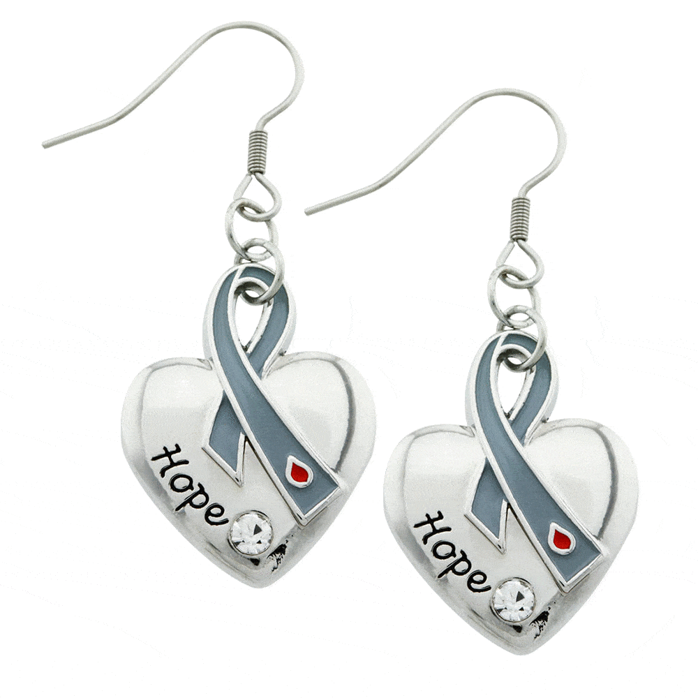 Diabetes Ribbon Heart Earrings! - Aaria Tees Aaria Tees