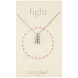 Pink Ribbon Cure Pewter Necklace - Aaria Tees Aaria Tees