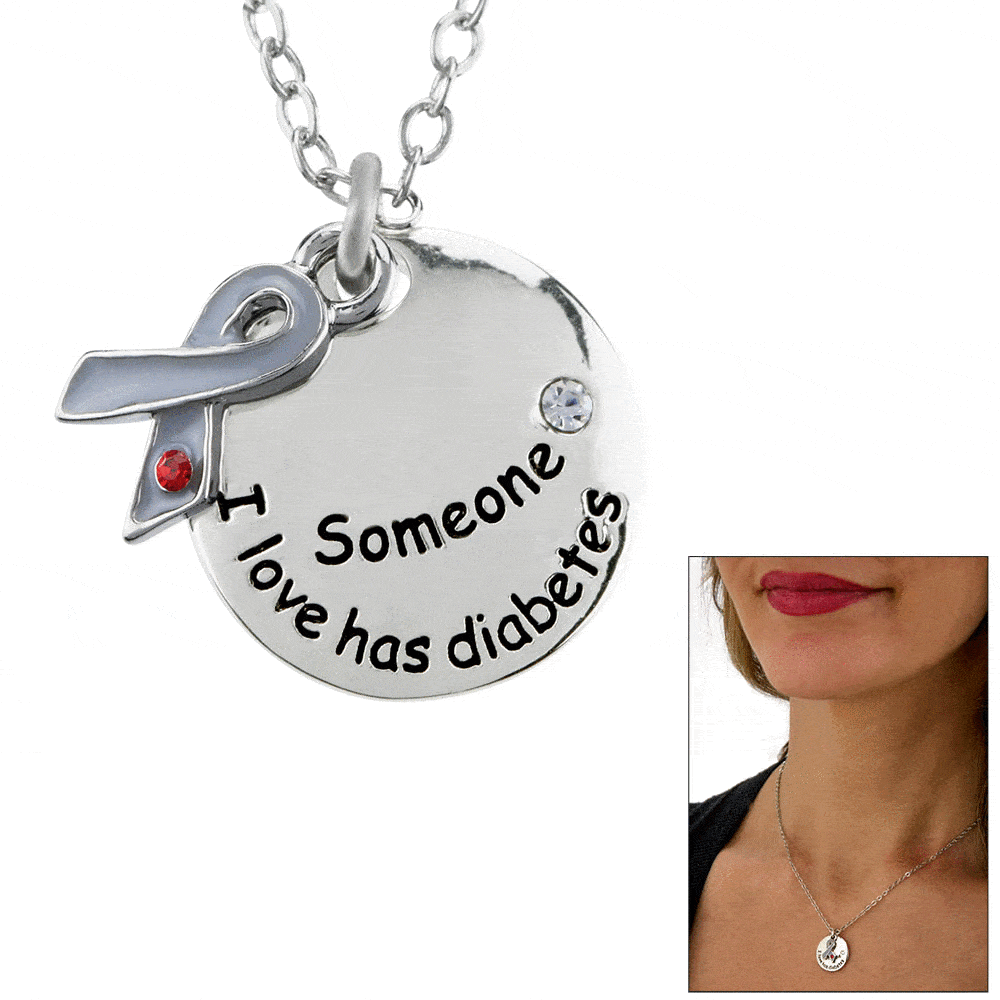 Someone I Love Has Diabetes Ribbon Necklace! - Aaria Tees Aaria Tees