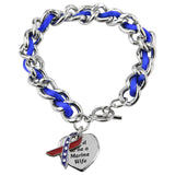 Proud to be a Marine Wife Ribbon Charm Bracelet - Aaria Tees Aaria Tees