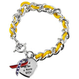 Proud to be a Navy Wife Ribbon Charm Bracelet - Aaria Tees Aaria Tees