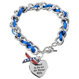 Proud to be an Air Force Wife Ribbon Charm Bracelet - Aaria Tees Aaria Tees