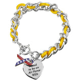 Proud to be an Air Force Wife Ribbon Charm Bracelet - Aaria Tees Aaria Tees