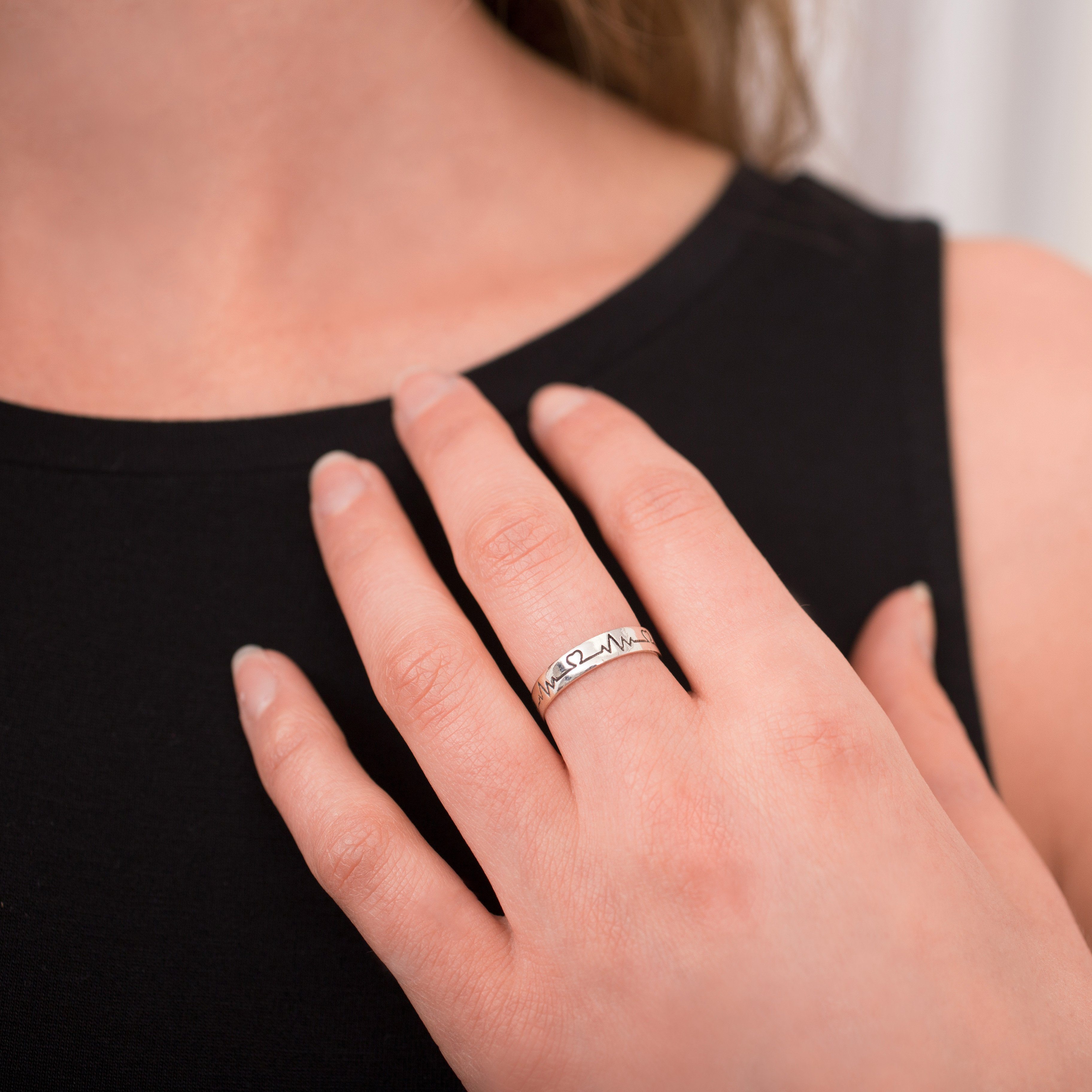 Pulse of My Heart Sterling Ring - Aaria Tees Aaria Tees