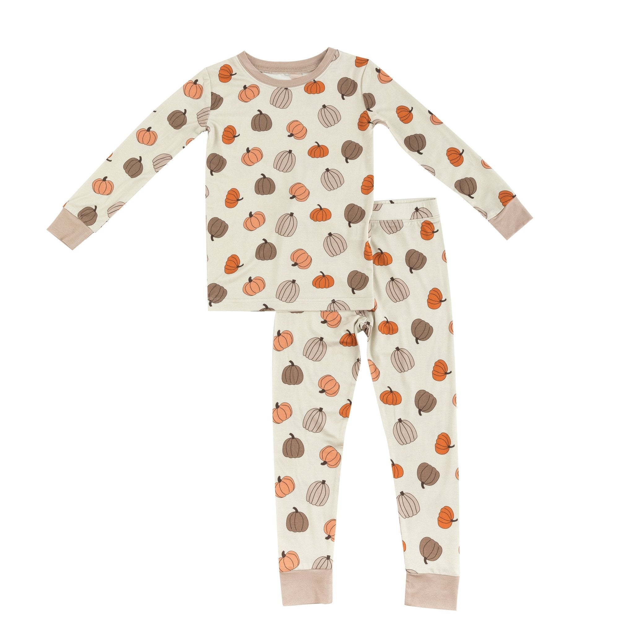 Pumpkins Beige (Women's Long Sleeve PJ) - Aaria Tees Aaria Tees