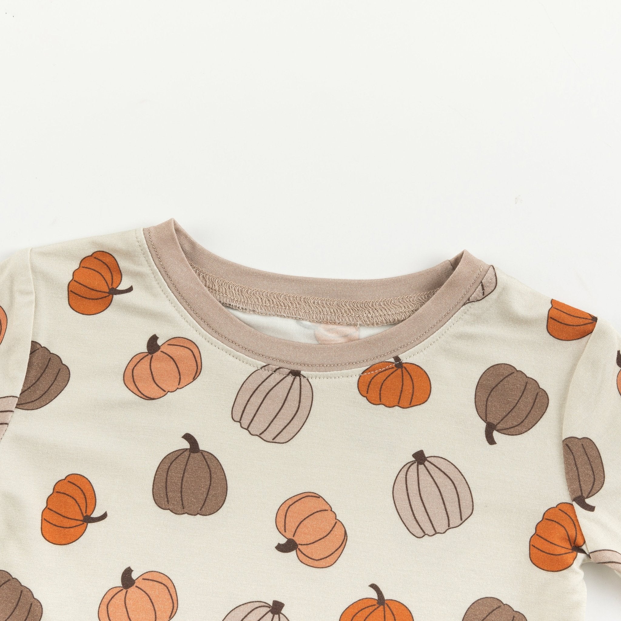 Pumpkins Beige (Long Sleeve PJ) - Aaria Tees Aaria Tees