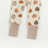 Pumpkins Beige (Convertible Zip Footies) - Aaria Tees Aaria Tees