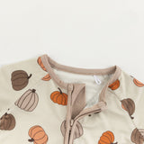 Pumpkins Beige (Convertible Zip Footies) - Aaria Tees Aaria Tees