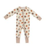 Pumpkins Beige (Convertible Zip Footies) - Aaria Tees Aaria Tees