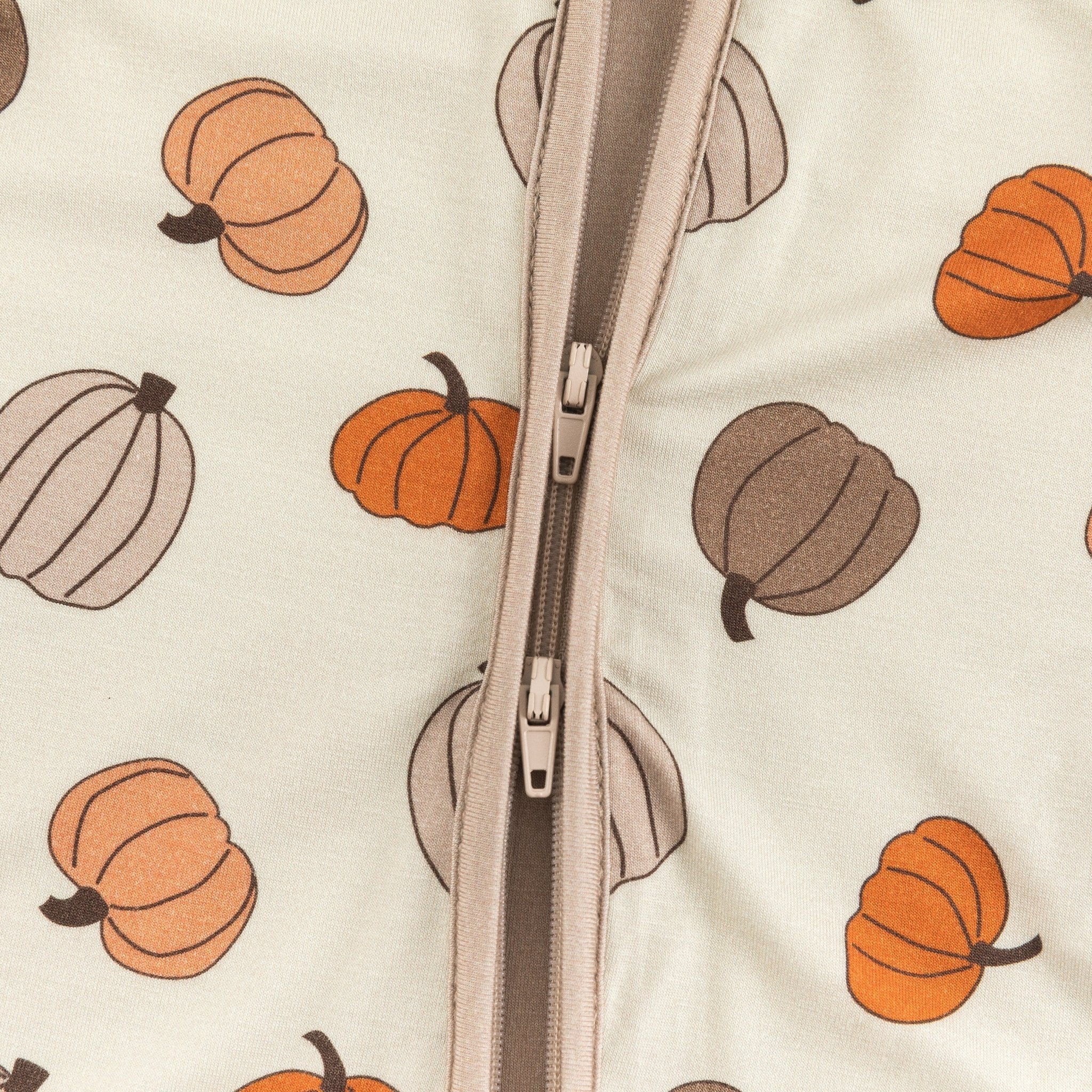 Pumpkins Beige (Convertible Zip Footies) - Aaria Tees Aaria Tees