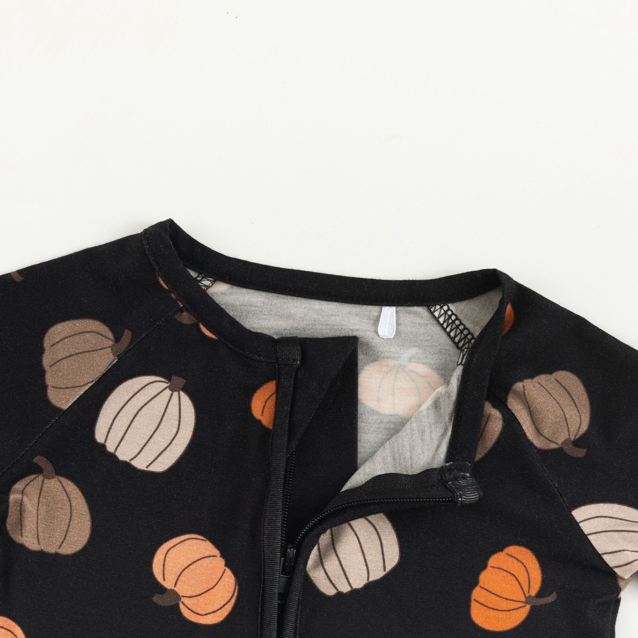 Pumpkins Black (Convertible Zip Footies) - Aaria Tees Aaria Tees