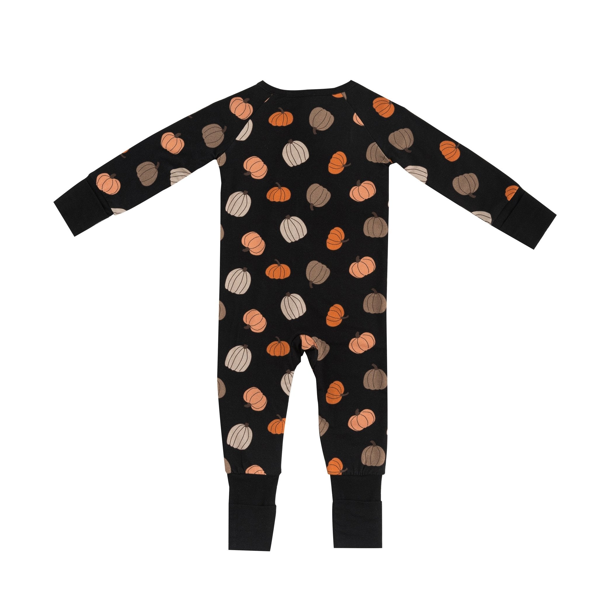 Pumpkins Black (Convertible Zip Footies) - Aaria Tees Aaria Tees