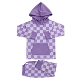 Purple Haze Checker Hooded Jogger Set Aaria Tees