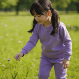 Purple Lily Crew Neck Jogger Set Aaria Tees