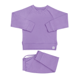 Purple Lily Crew Neck Jogger Set Aaria Tees
