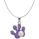 Purple Paw & Pearl Sterling Necklace - Aaria Tees Aaria Tees