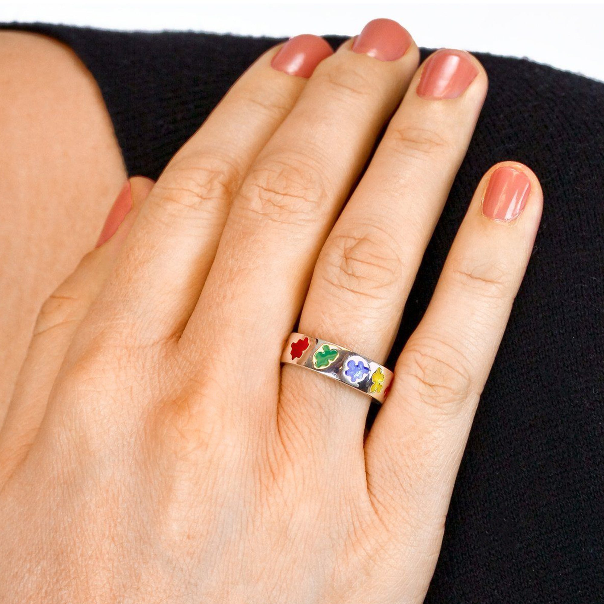 Puzzle Piece Autism Awareness Sterling Ring - Aaria Tees Aaria Tees