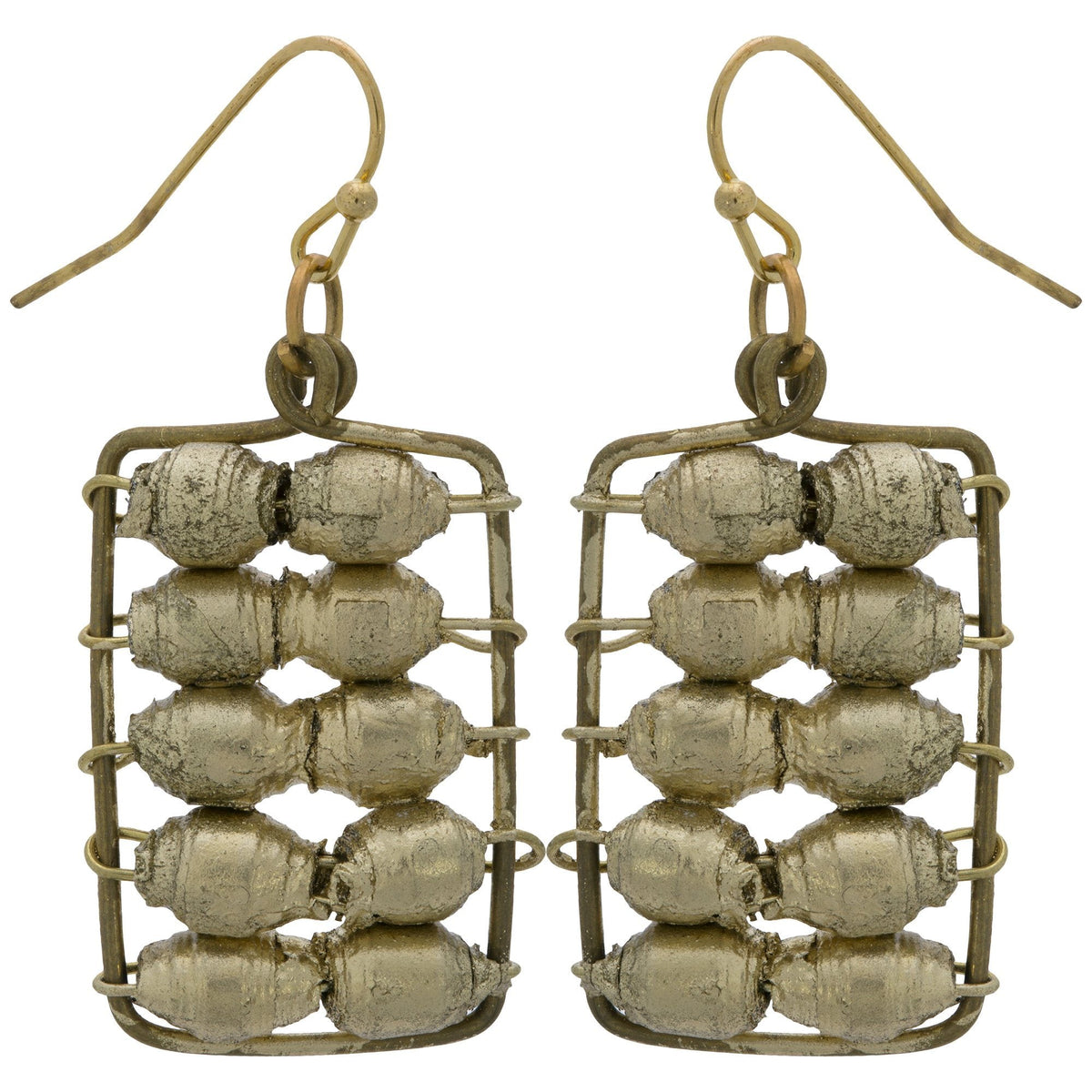 Quazi Golden Abacus Earrings - Aaria Tees