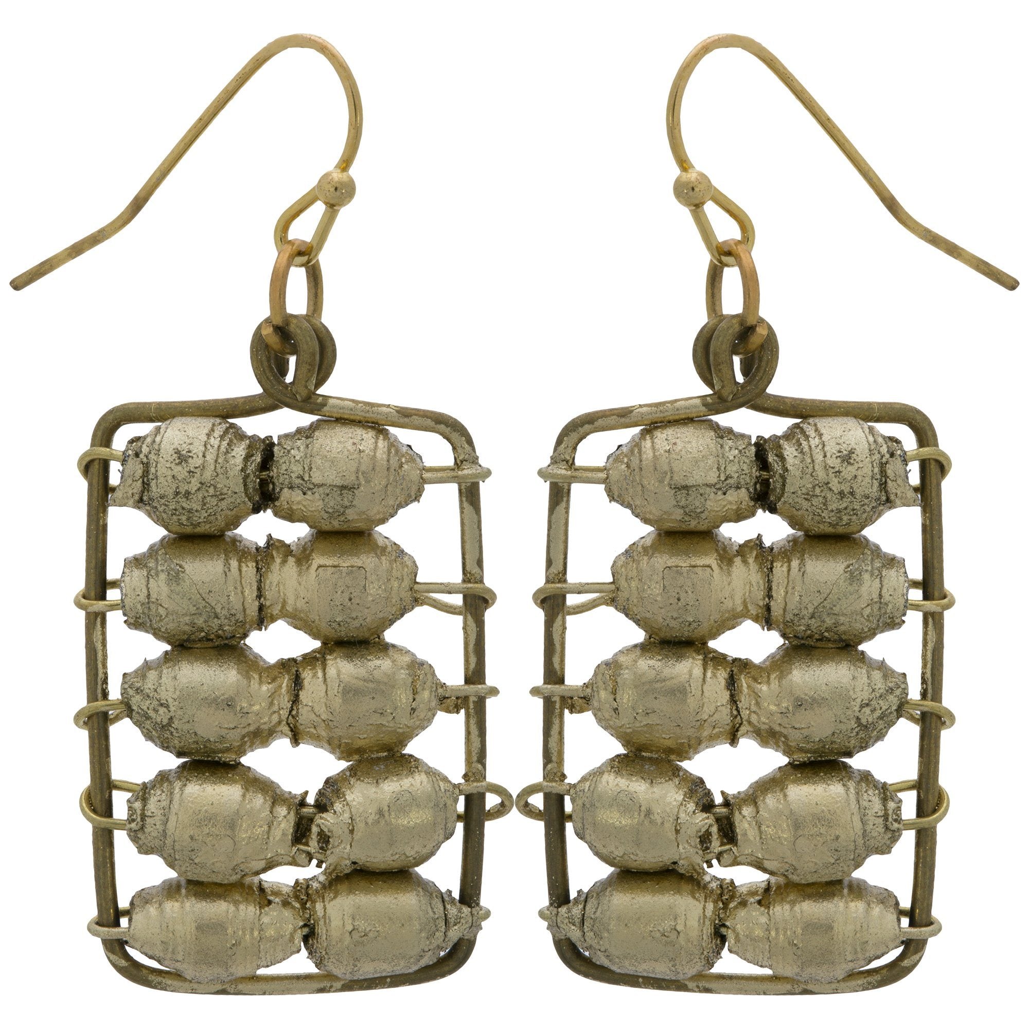Quazi Golden Abacus Earrings - Aaria Tees Aaria Tees
