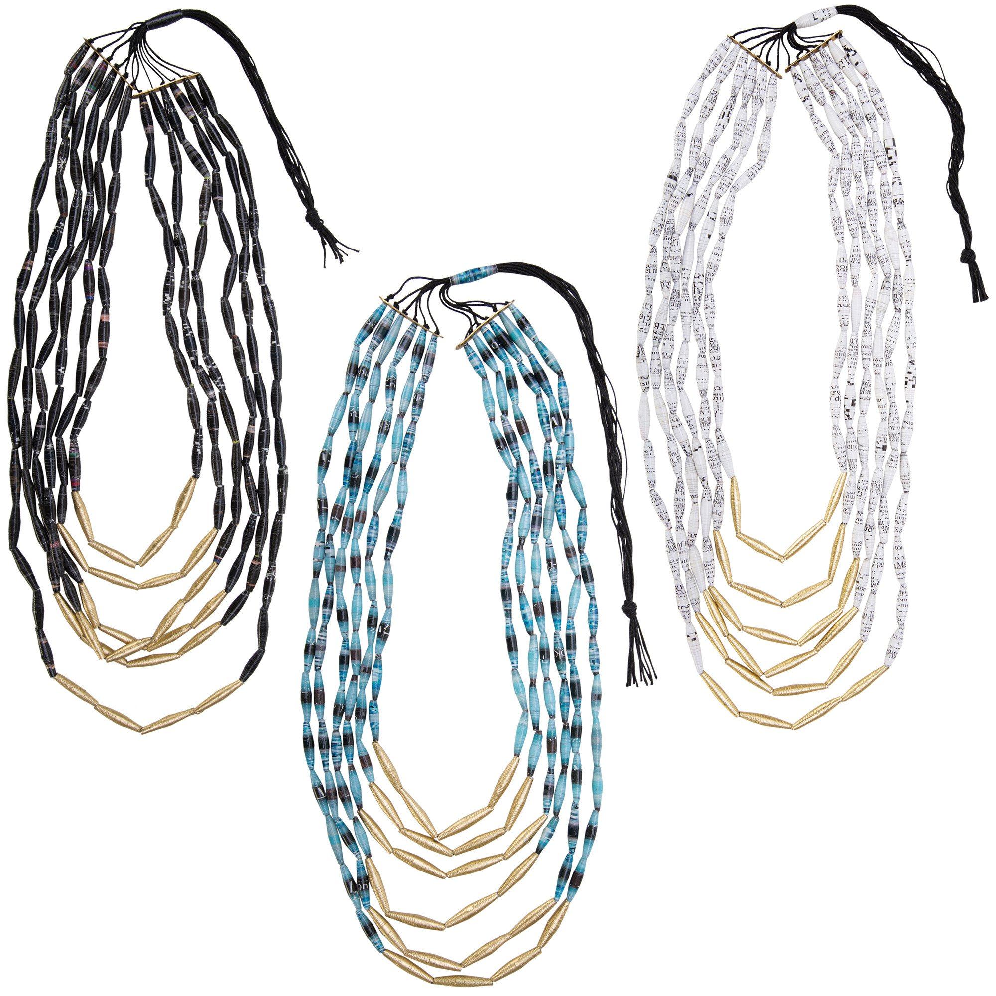 Quazi Long Layers Recycled Necklace - Aaria Tees Aaria Tees
