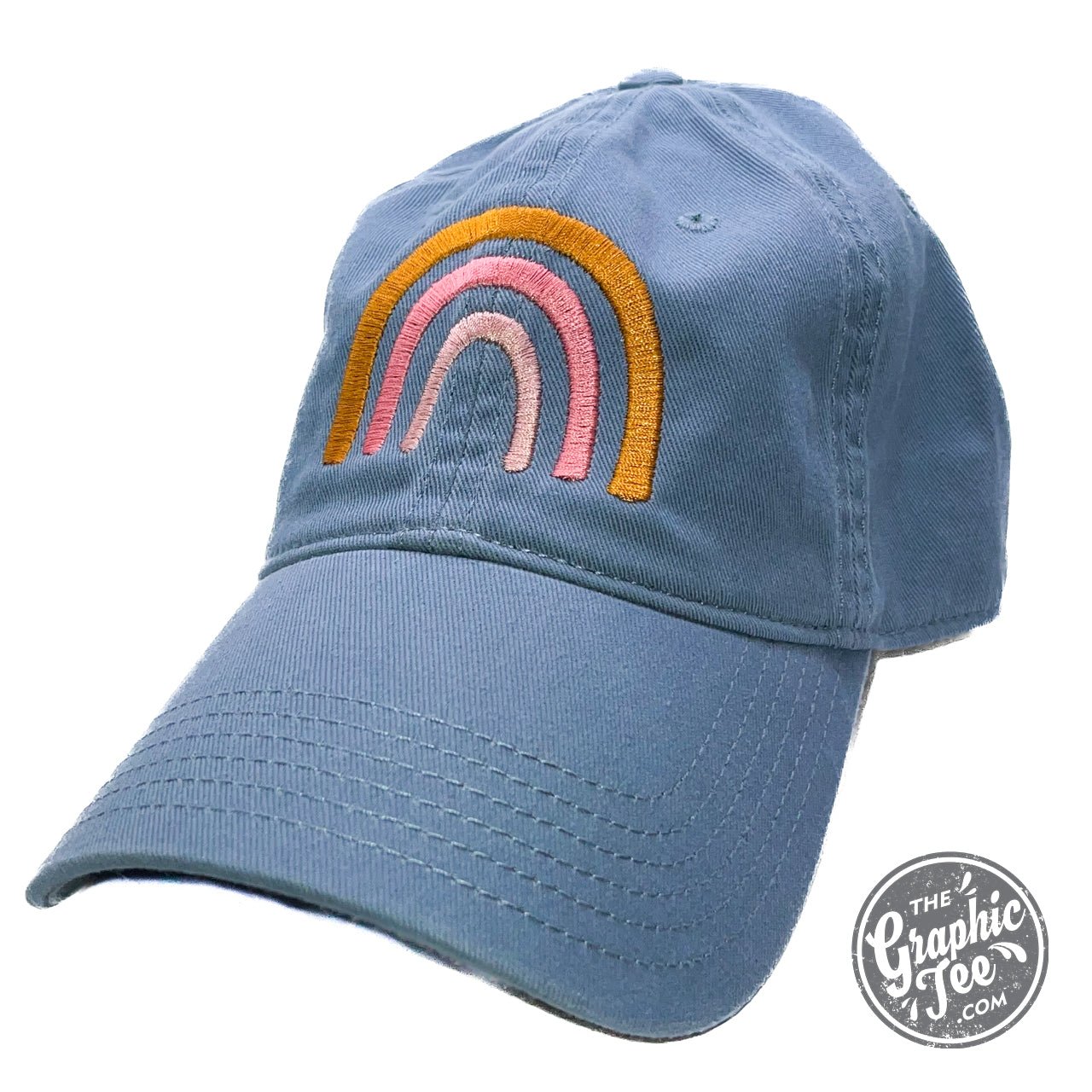 Rainbow - Lake Blue Relaxed Twill Dad Hat - Aaria Tees Aaria Tees