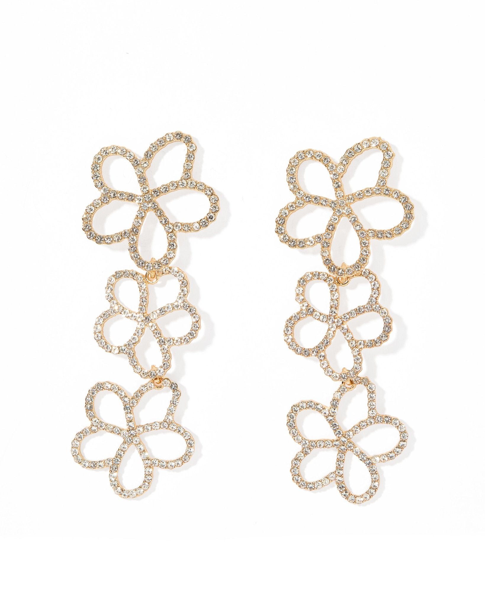 Reagan Flower Statement Earring - Clear - Aaria Tees Aaria Tees