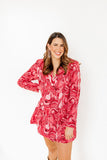 Reagan Flower Statement Earring - Pink - Aaria Tees Aaria Tees