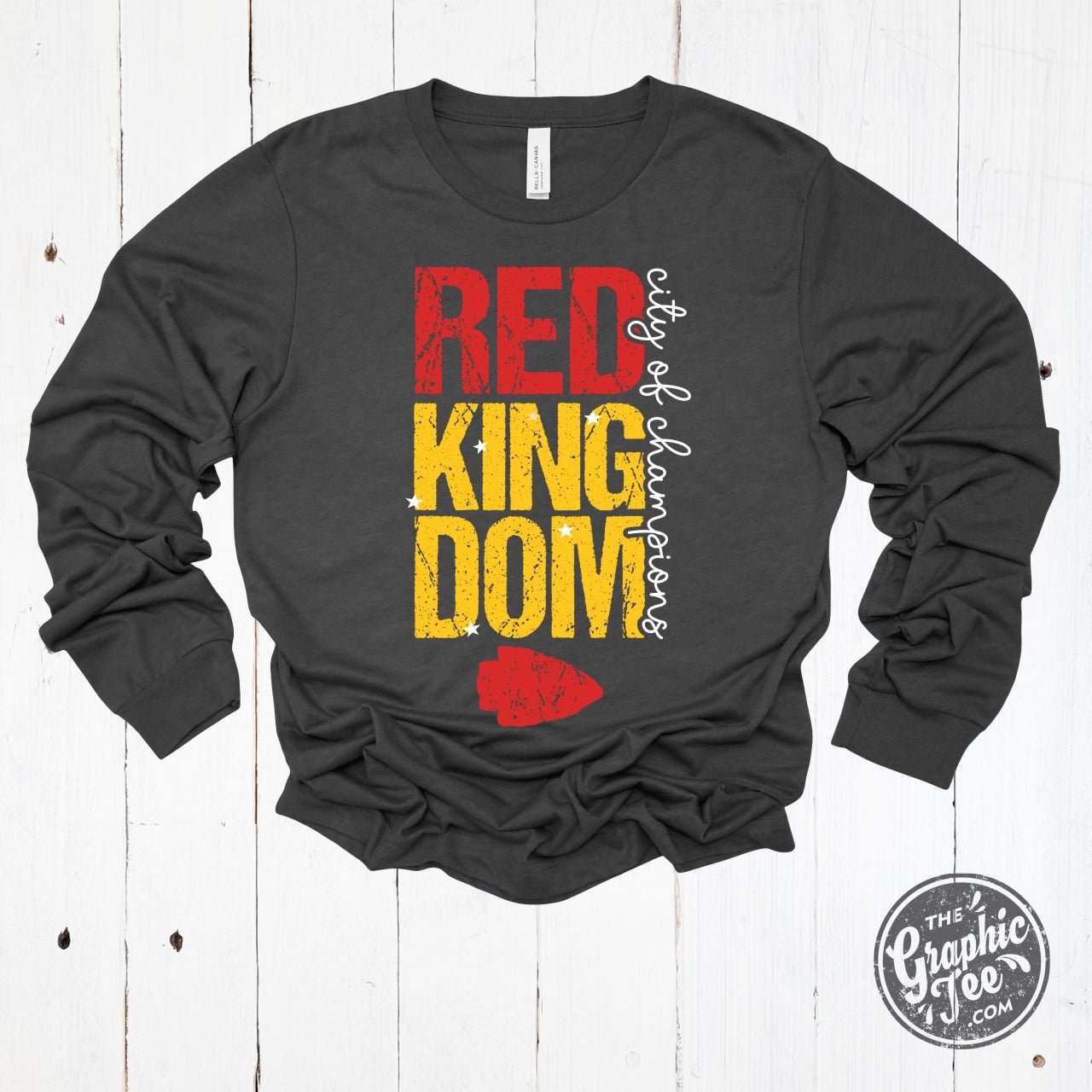 RED Kingdom - City of Champions Dark Grey Heather Long Sleeve Tee - Aaria Tees Aaria Tees