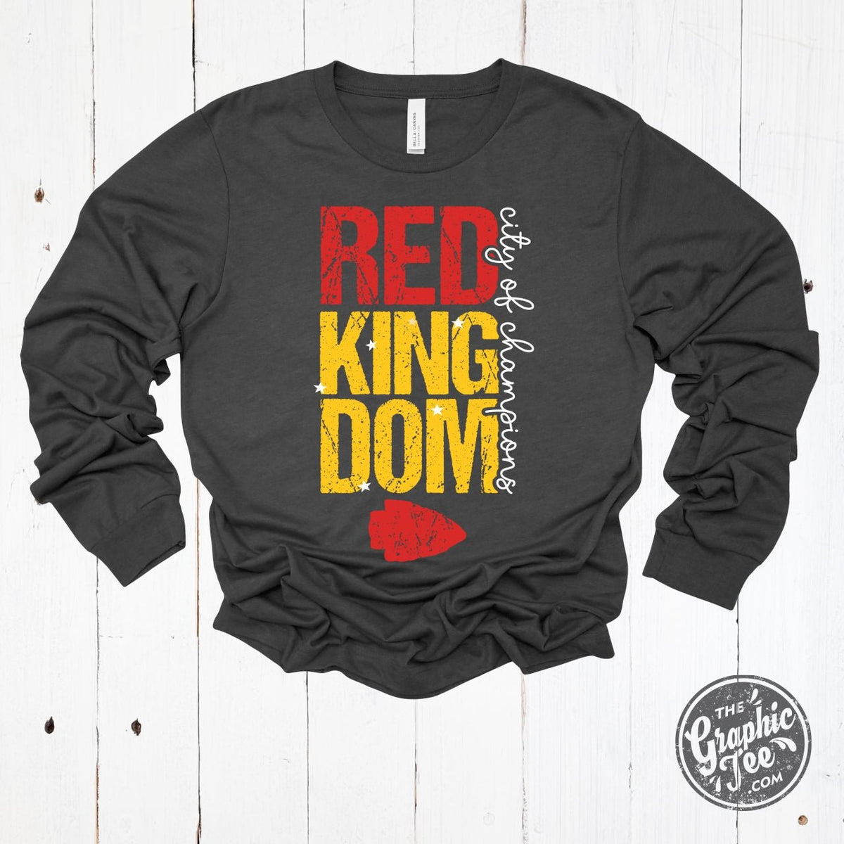 RED Kingdom - City of Champions Dark Grey Heather Long Sleeve Tee - Aaria Tees
